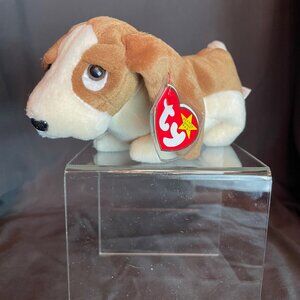 RARE TY ORIGINAL BEANIE BABY TRACKER THE BASSET HOUND DOG 1998 RETIRED W/ORG TAG